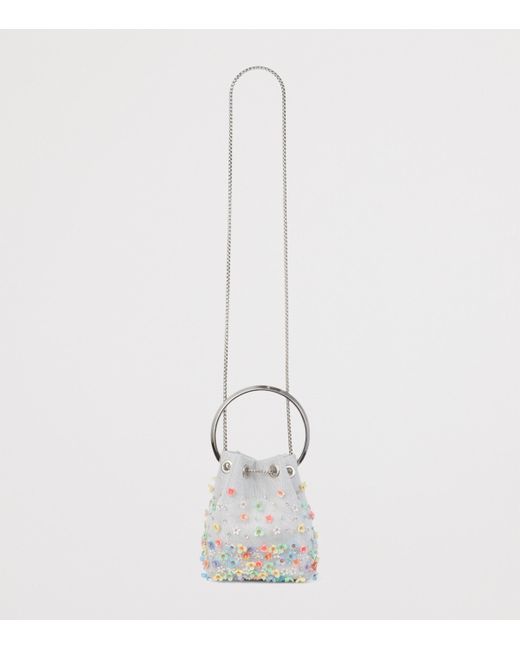 Jimmy Choo White Bon Bon Bucket Bag