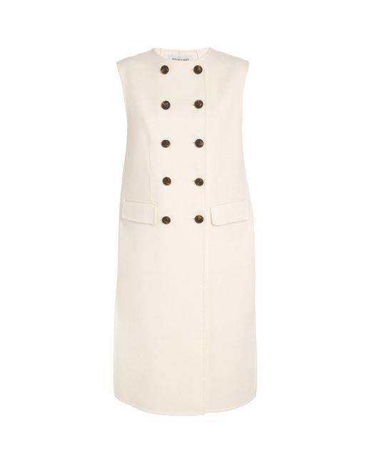 Veronica Beard Natural Wool-Blend Double-Breasted Hoxton Vest