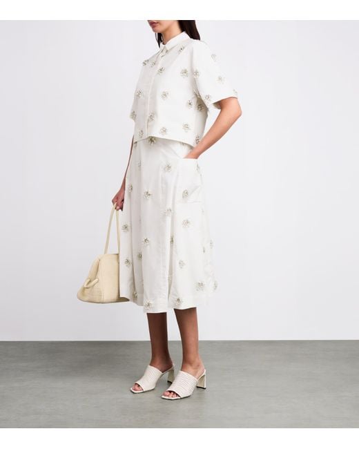 Jonathan Simkhai White Cotton Embellished Cosmo Shirt