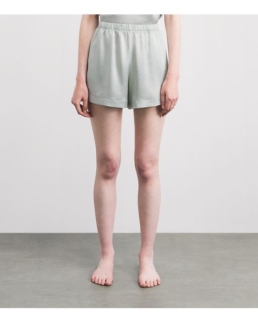 Leset Gray Satin Barb Shorts