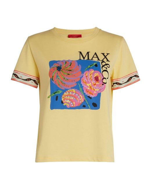 MAX&Co. Orange Embellished Calibri T-shirt