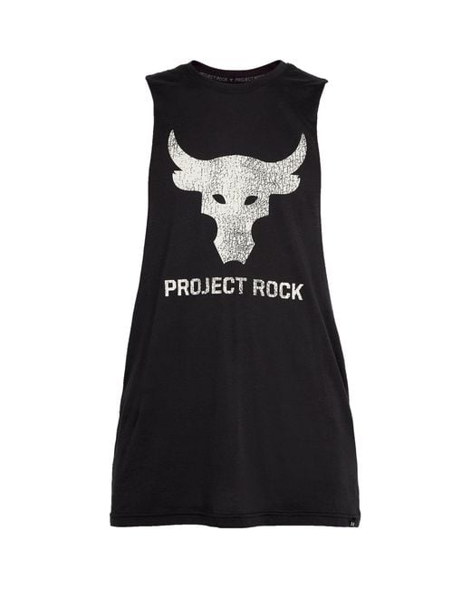 Under Armour Black Cotton-blend Project Rock Vest for men