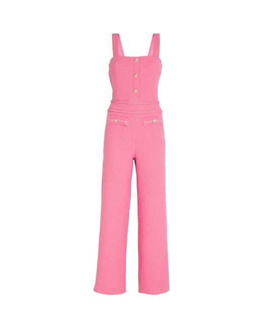 Maje Pink Tweed Jumpsuit