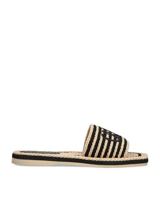 Chloé Brown Woven Logo Sandals