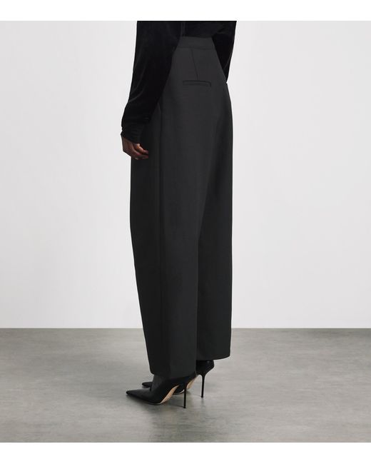 Source Unknown Black Pleated Wide-Leg Leiko Trousers