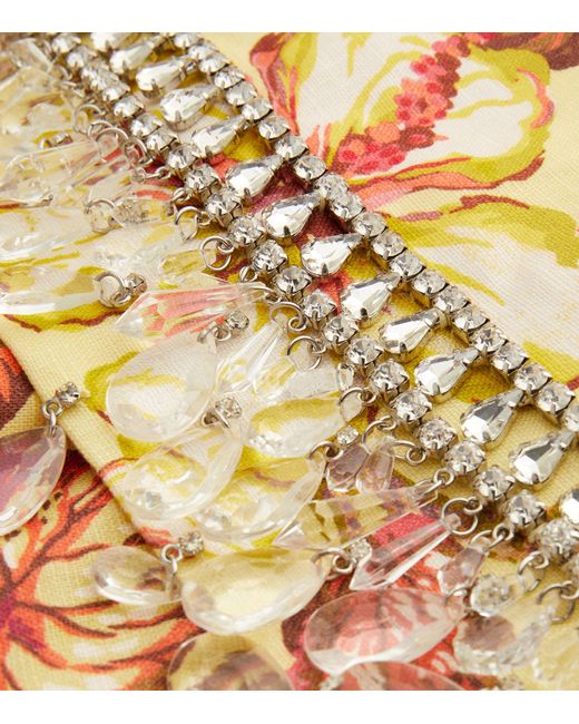 Zimmermann Metallic Diamanté Floral Midi Skirt