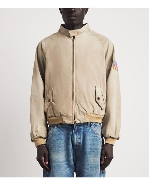 CHERRY LA Natural Sun-Faded Championship Bomber Jacket for men