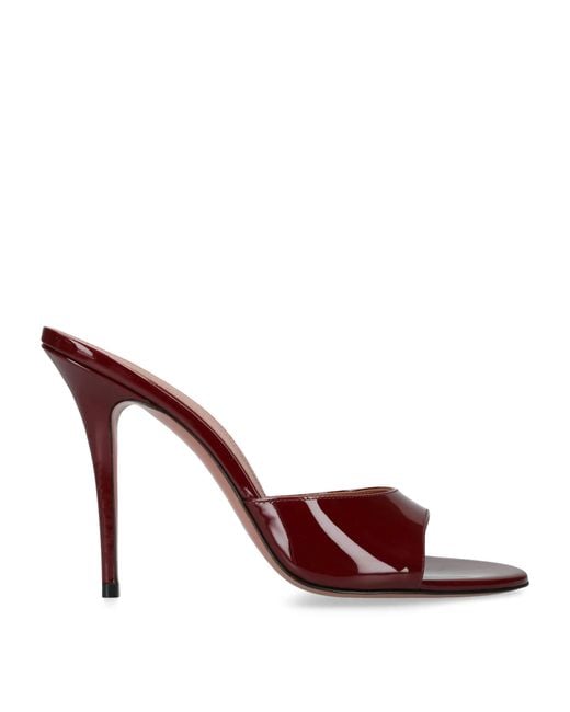 AMINA MUADDI Purple Patent Leather Elodie Heeled Mules 105