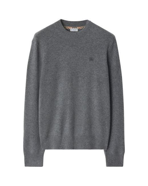 Burberry Gray Cashmere-Blend Ekd Slim Sweater for men