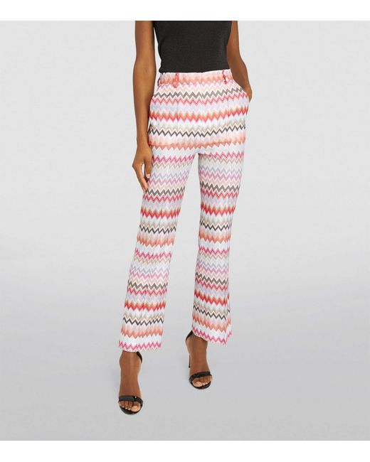 Missoni Red Zigzag Straight Trousers