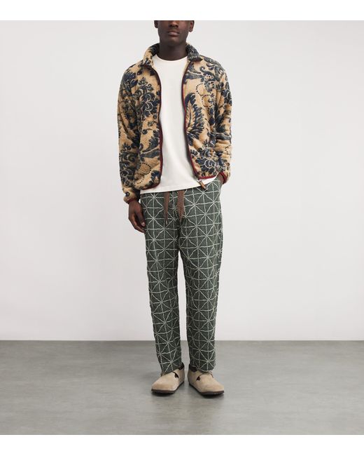 Kapital Gray Embroidered Folk Dojo Straight Trousers for men