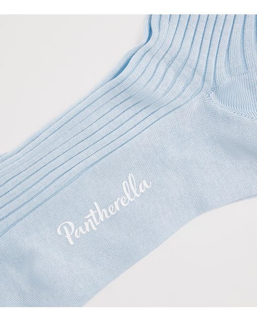 Pantherella Blue Ribbed Danvers Socks for men