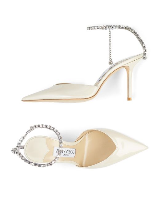Jimmy Choo Natural Saeda 85 Patent Pumps