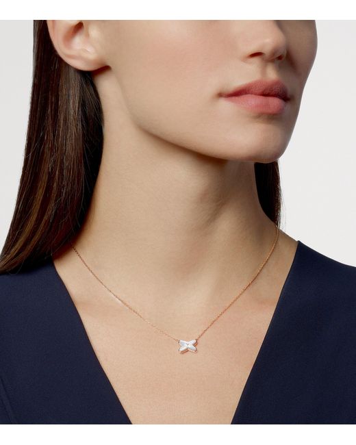 Chaumet Metallic Diamond And Mother-Of-Pearl Jeux De Liens Pendant Necklace
