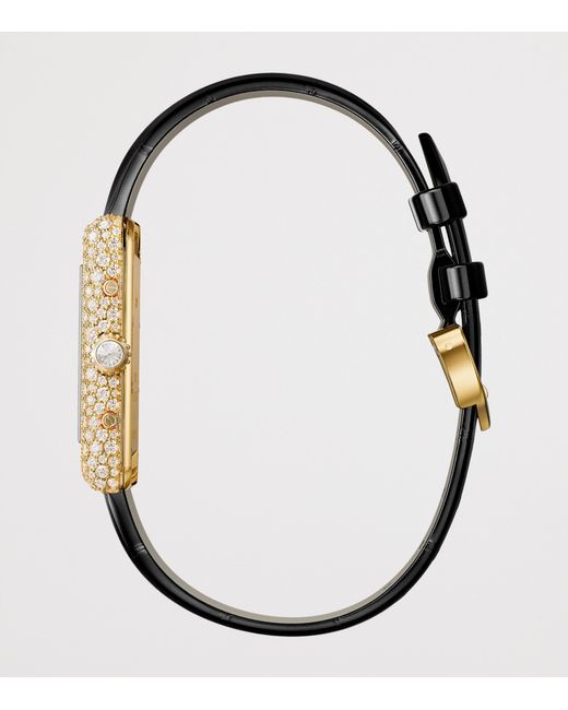 Cartier Black And Diamond Tank Louis Watch