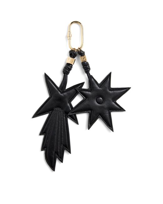 Yves Salomon Black Lamb Leather Star Keyring