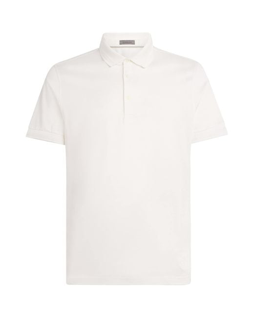 Corneliani White Cotton Jersey Polo Shirt for men
