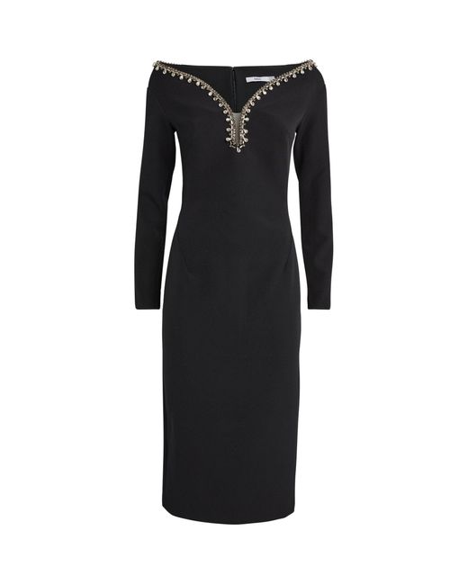 Safiyaa Black Crystal-embellished Smyth Dress