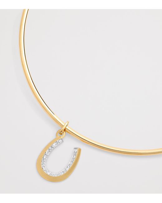 Jade Trau Metallic And Diamond Horseshoe Charm
