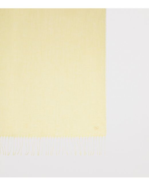 Weekend by Maxmara Yellow Linen Fringe-Trim Scarf