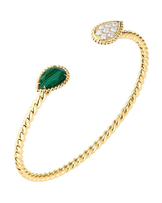 Boucheron Metallic Malachite And Diamond Two Motifs Serpent Bohème Bracelet