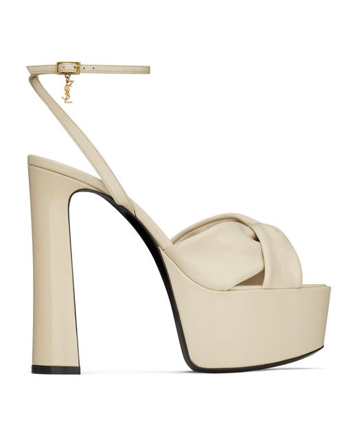Saint Laurent White Leather Franciane Sandals