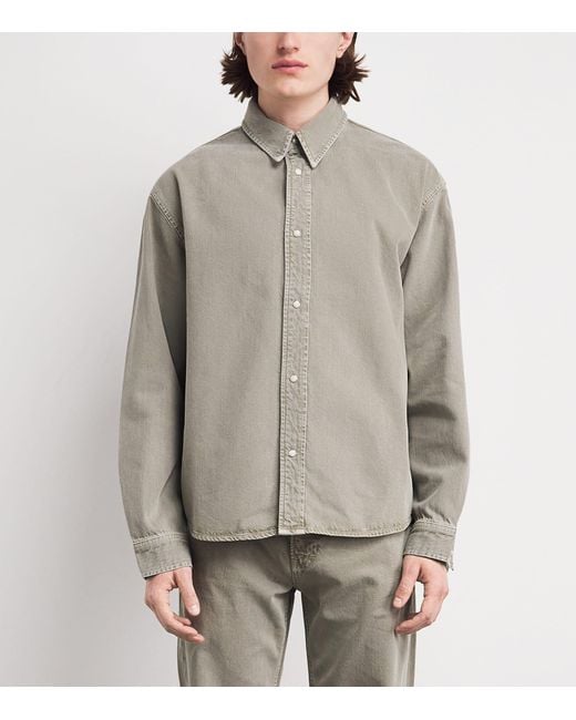 FRAME Gray Cotton-Blend Overshirt for men