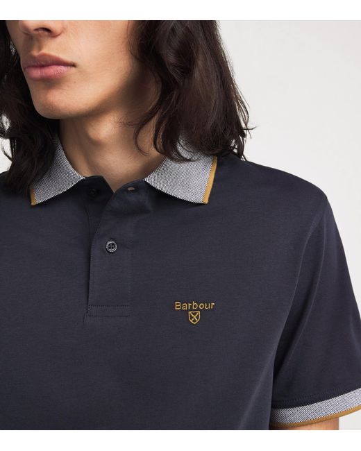 Barbour Blue Cotton Polo Shirt for men