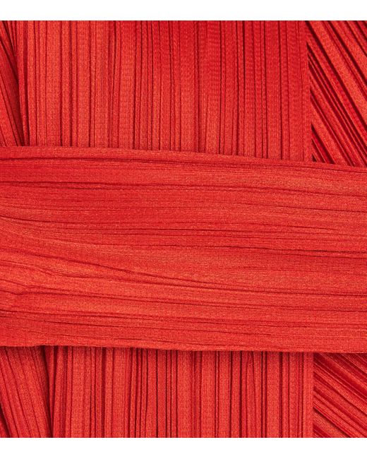 Pleats Please Issey Miyake Red Monthly Colors July Cardigan