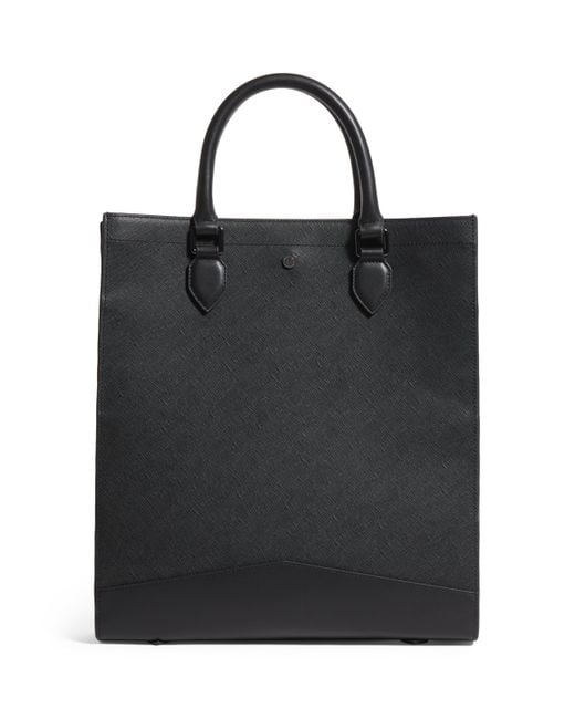 Harrods Black Saffiano Leather Tote Bag for men