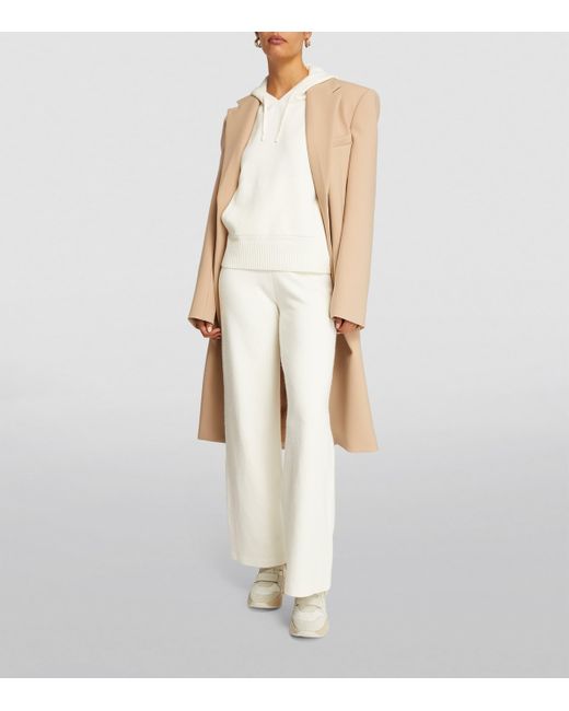 Yves Salomon White Knit Drawstring Trousers