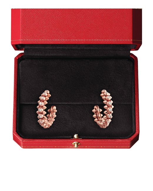 Cartier Metallic And Diamond Clash De Hoop Earrings