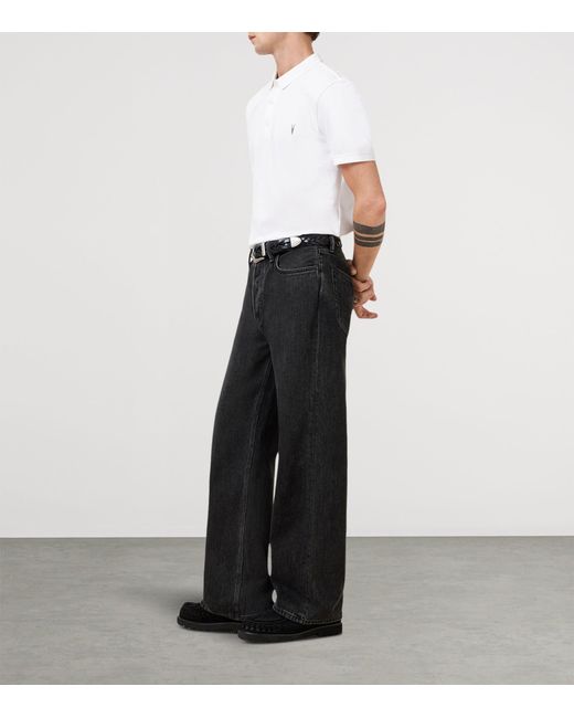 AllSaints White Organic Cotton Reform Polo Shirt for men