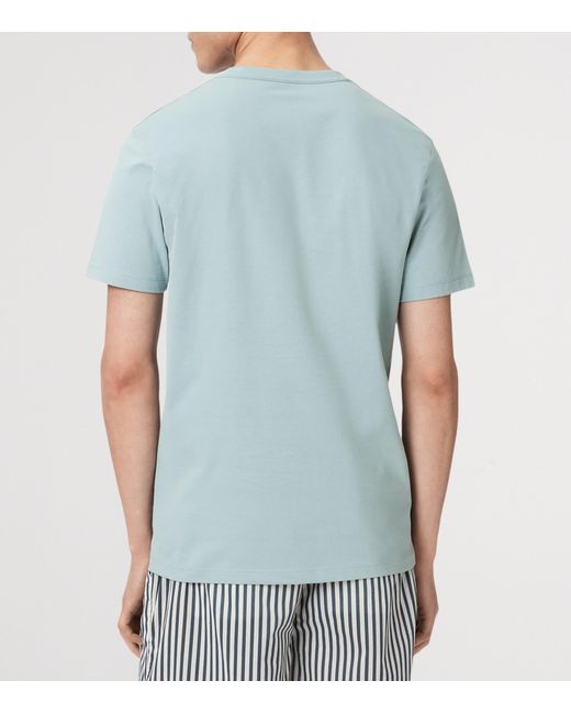 AllSaints Blue Organic Cotton Brace T-Shirt for men