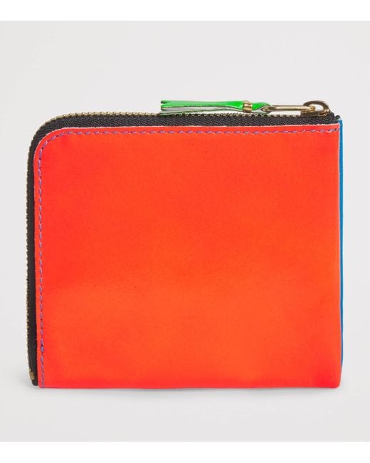 Comme des Garçons Blue Small Leather Super Fluo Wallet for men