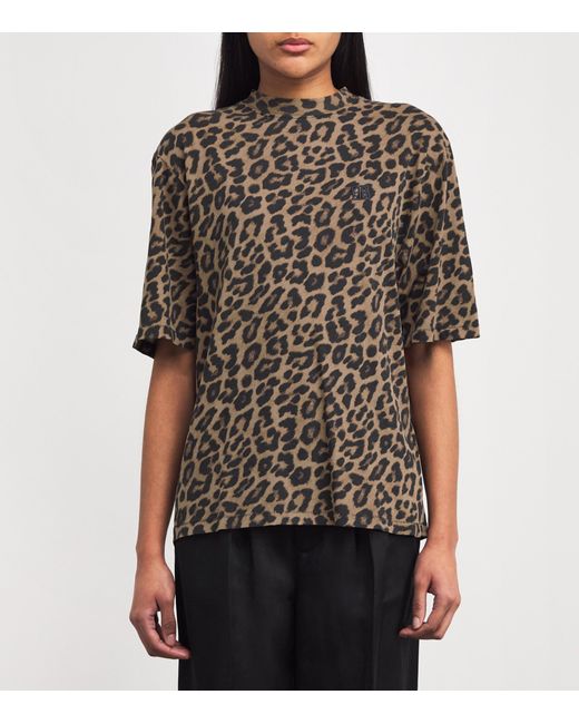 Anine Bing Brown Leopard Print Avi T-Shirt