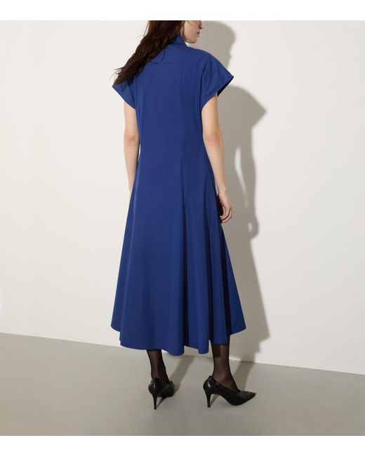MAX&Co. Blue Cotton Shirt Midi Dress