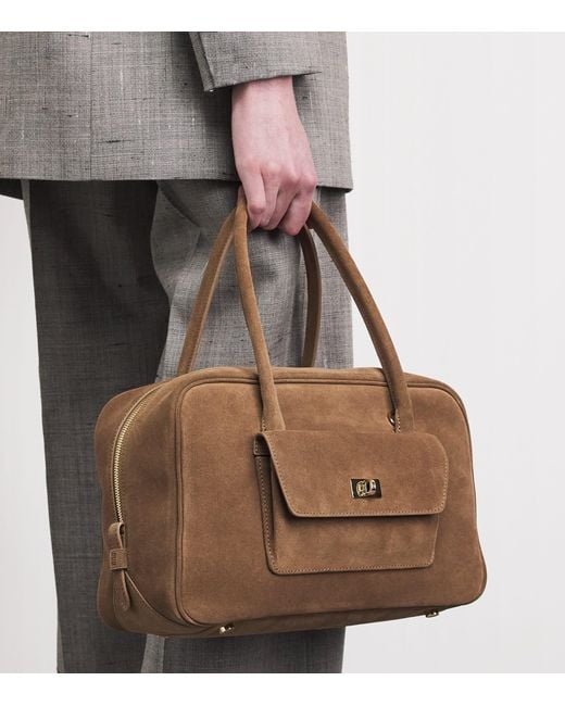 Sandro Brown Suede Ezmeh Shoulder Bag