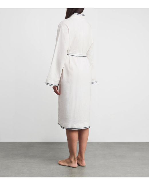 Eberjey White Linen-Blend Robe