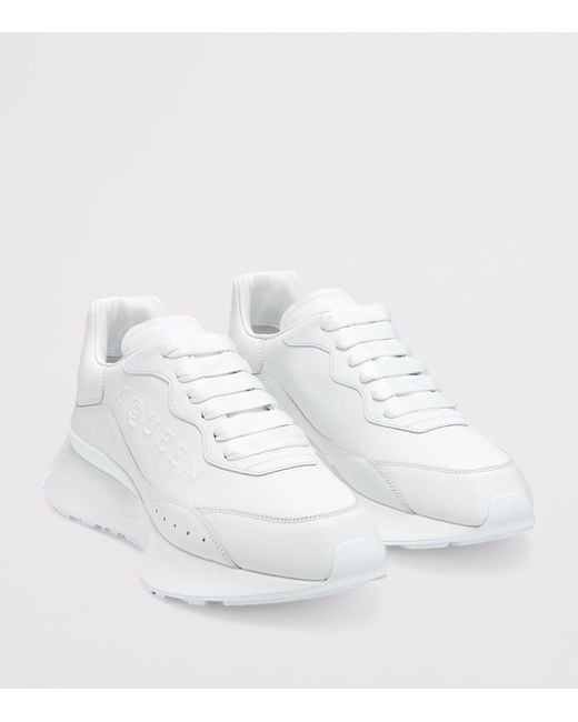 McQueen White Leather Sprint Sneakers for men