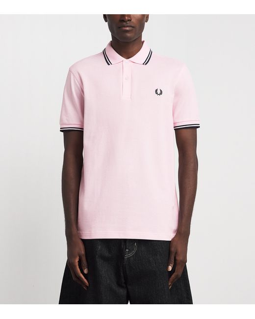 Fred Perry Pink Cotton Twin Tipped Polo Shirt for men