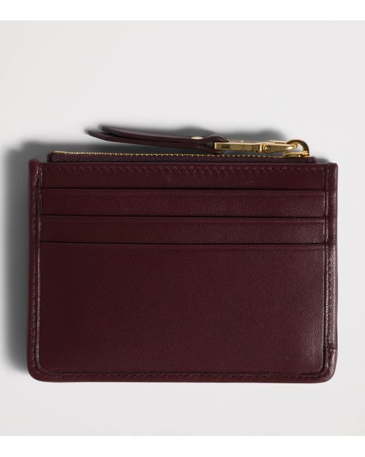 Miu Miu Purple Leather Matelassé Zipped Card Holder