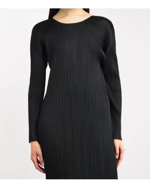 Pleats Please Issey Miyake Black Monthly Colors February Midi Dress