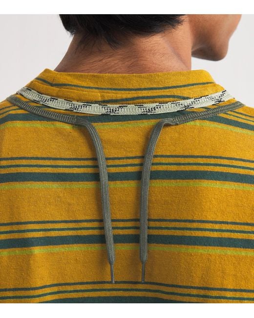 Craig Green Yellow Stripe Lace Long-Sleeve T-Shirt for men