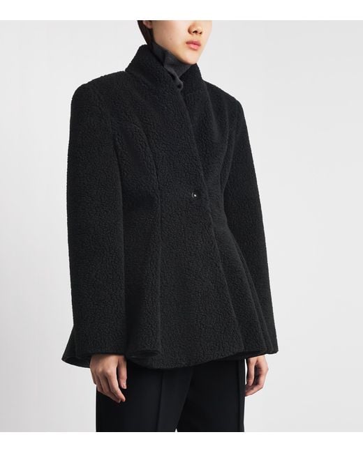 Stella McCartney Black Plush Peplum Jacket