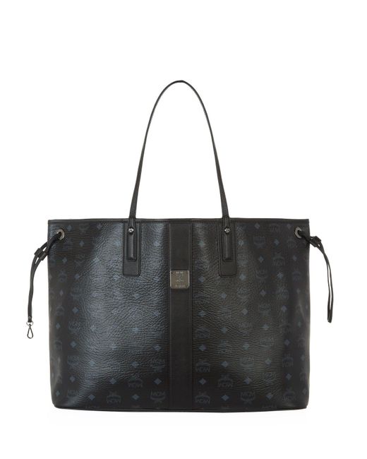 MCM Black Liz Large Reversible Canvas Tote