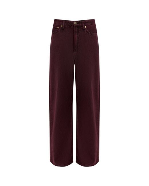 Rag & Bone Purple Logan Mid-Rise Wide Jeans
