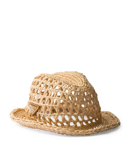 Prada Natural Crochet Fedora
