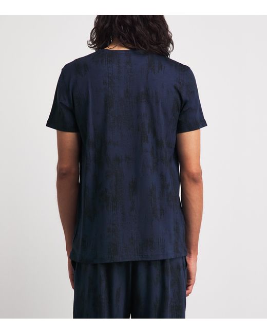 Derek Rose Blue Printed London T-Shirt for men