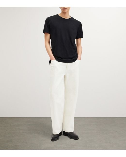 AllSaints Black Organic Cotton Figure T-Shirt for men